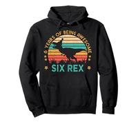 6 Anni di Being Awesome Six Rex Dinosaur 6th Birthday Felpa con Cappuccio