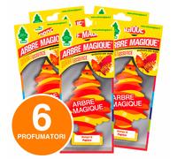 6 Arbre Magique Double Essence Mango & Papaya Profumo per Auto a Lunga Durata