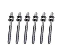 6 aste di tensione per tamburo, M5, viti di montaggio per percussioni Accs Build M5 x 45 mm, argento
