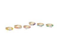 6 auricolari per ragazzi con zirconi marchese, multicolore, con zirconi cubici, idea regalo per gli amanti della moda