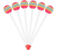 6 bacchette arcobaleno per lecca-lecca, bacchette morbide per lecca-lecca, con testa in schiuma morbida, bacchette rotonde in feltro, bacchette in plastica per bambini e adulti, accessori per