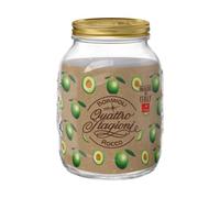 6 barattoli da 3 litri Bormioli Quattro Stagioni - 22 x 14 cm - Barattoli con coperchio, tappo a vite - Barattoli a vite da 3000 ml - Barattolo portaoggetti, Barattolo per pioli