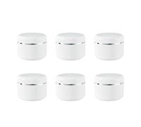 6 barattoli di plastica bianchi con coperchio a cupola, 250 g, portatile, ricaricabile, cosmetici, crema per il viso, crema per le labbra, balsamo, lozione, contenitore per bottiglia