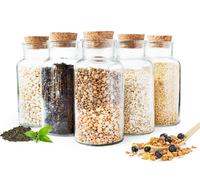 6 Barattoli Spezie Sendez 600ml in Vetro Trasparente, Etichette + Pennarello