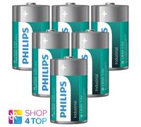 6 Batterie Alcaline Industriali Philips D 1.5V Lr20 Mono In BULK Scadenza 2031
