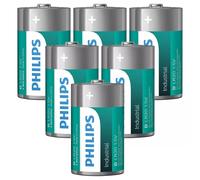 6 Batterie Alcaline Industriali Philips D 1.5V Lr20 Mono In BULK Scadenza 2031