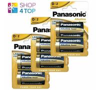 6 Batterie Alkaline Panasonic Power D Lr20 Blister 1.5V Mono R20 Mn1300 Am1 E95