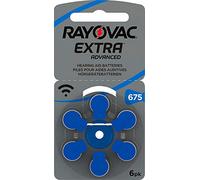 6 batterie per apparecchi acustici RAYOVAC 675