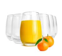 6 Bicchiere 350ml ( Max. 400ml) Rigate Superficie Bicchieri-Cocktail di Succo
