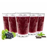 6 Bicchiere Con Rilievo 350ml Bicchieri-Cocktail di Succo Rosso- & da Vino