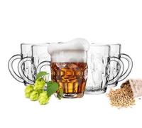 6 Bicchieri Birra Con Henkel 400ml Tankard Boccali di Bira Pils