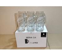 6 Bicchieri Boccali Di Vetro Da 0,4L Birra Peroni Nastro Azzurro Roma Nuovi