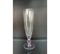 6 Bicchieri Flute Cristalleria Europa gambo rosa Prezzo Liquidazione