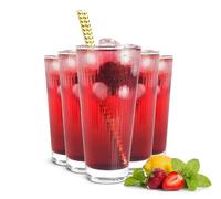 6 Bicchieri Highball 400ml Con Rilievo di Succo Bicchieri-Cocktail Occhiali