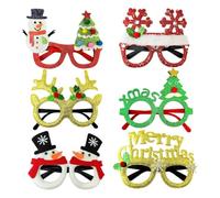 6 Bicchieri Natalizi Glitterati | Divertenti regali di Natale for occhiali da vista, calze imbottite, decorazioni for bambini e adulti