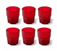 OMADA Design Set 6 Bicchieri Acqua da 30 cl, Impilabili, in Plastica per uso Esterno, Lavabili in Lavastoviglie, Made in Italy, Linea Unglassy, Rosso