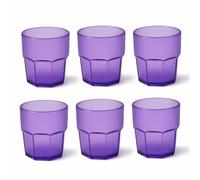 OMADA Design Set 6 Bicchieri Acqua da 30 cl, Impilabili, in Plastica per uso Esterno, Lavabili in Lavastoviglie, Made in Italy, Linea Unglassy, Viola