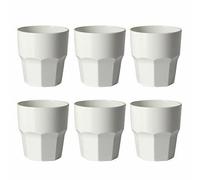 OMADA Design Set 6 Bicchieri Acqua da 30 cl, Impilabili, in Plastica per uso Esterno, Lavabili in Lavastoviglie, Made in Italy, Linea Unglassy, Bianco