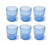 Omada Design Set 6 Bicchieri Acqua da 30 cl, Impilabili, in Plastica per uso Esterno, Lavabili in Lavastoviglie, Made in Italy, Linea Unglassy, Turchese
