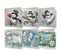 6 biglietti di auguri natalizi con pittura a diamante, kit fai da te per adulti e bambini, cartoline di Natale in carta da 30 cm con tutorial, regali personalizzati per le vacanze e artigianato