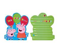 6 biglietti d'invito Peppa Pig per feste a tema