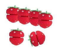 6 bigodini morbidi a forma di fragola, in spugna morbida, strumento per capelli fai da te