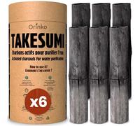 6 Binchotan bio | Takesumi, Carbone Vegetale Attivo Binchotan di Bambù per la Purificazione dell'acqua in Caraffa [Soddisfatti o rimborsati]