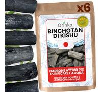 6 Binchotan Giapponesi di Kishu bio (150G, 25G x 6) | Quercia Ubame di Wakayama - Autentico carbone vegetale attivo binchotan tradizionale del Giappone per la purificazione dell'acqua in caraffa