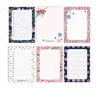 6 blocchi per appunti in bianco per il design libero | per appuntamenti, progetti, to do list, riunioni, liste della spesa, note e molto altro - Blu Rosa - Blocco per appunti Set 15 - 10,5 x 14,8 cm