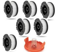 6 bobine + 1 cappuccio di copertura + 1 molla per tagliabordi,sostituibile con bobina di ricambio,Compatibili con Black+Dec AF-100 ST5530-GB GLC3630L20-GB STC1820PC-GB BESTA530-GB BESTA525-GB
