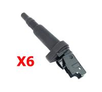 6 Bobine d’Accensione Crayon 3 Pin Nero Per BMW Serie 1 E81 E82 E87 E88