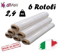 6 Bobine di Film Estensibile Trasparente rotoli Da 2,4 Kg 50 Cm. 23 MICRON
