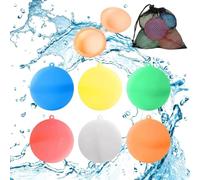 6 bombe ad acqua riutilizzabili, in silicone autosigillante, per battaglie d'acqua, riutilizzabili, per bambini da 3 a 12 anni, con sacchetto a rete, diametro 6 cm