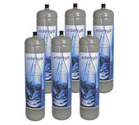 6 Bombole CO2 600 gr monouso Edenya Bubbles con attacco M11x1 per acqua frizzant