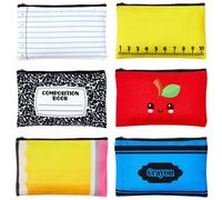 6 borse per il trucco per il rientro a scuola, per quaderni, cosmetici, matite, articoli da toeletta, articoli da toeletta, regalo di apprezzamento per insegnanti, regali per il primo giorno di scuola