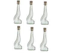 6 Bottiglie in vetro forma pesce piccola 40 ml con tappo per liquori limoncello