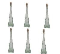 6 Bottiglie in vetro Torre Eiffel 150 ml con tappo per liquori limoncello decora