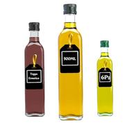 6 Bottiglie Vetro 500ml con Tappo a Vite e salvagoccia - 6 tappi e salvagoccia inclusi - Bottiglie Vetro per Liquore, Olio, Birra & Vino - Bottiglia vetro vuota trasparente marasca 500ml per olio