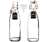 6 Bottiglie Vetro 500ml con Tappo Ermetico con 6 Guarnizioni, per Olio, Liquori, Vino - Bottiglie per vino liquore e olio con imbuto travaso