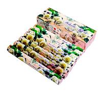 6 box/Pack 120 Sticks Total Darshan rosa bianco qualità al profumo di incenso dall' India