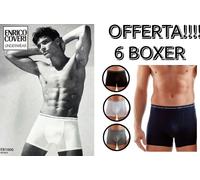 6 BOXER UOMO 7° ENRICO COVERI COTONE BIELASTICO EB1000 ELASTICO ESTERNO MUTANDA