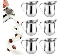 6 bricco per latte da 90 ml, in acciaio inox, piccole caraffa per latte, brocca per latte da 3 oz