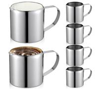 6 bricco per latte in acciaio inox, 90 ml, piccolo brocca per latte da 3 oz per espresso, bricco per schiuma di latte, brocca per schiumare il latte, brocca per latte per cappuccino