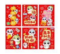 6 buste 2025 con serpente zodiacale rossore per feste di Capodanno cinese pratiche per feste di primavera pacchetti di denaro Hongbao