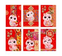6 buste 2025 con serpente zodiacale rossore per feste di Capodanno cinese pratiche per feste di primavera pacchetti di denaro Hongbao
