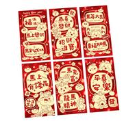 6 buste di Capodanno 2026 con illustrazioni di cavalli, elegante carta spessa, idea regalo per la costruzione