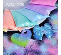 6 buste di sabbia decorativa colorata e brillante per riempimento resina epossidica, colori iridescenti e glitter, ideale per regali di San Valentino, decorazioni fai-da-te e creazioni artigianali ABS