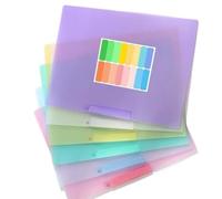 6 buste portadocumenti formato lettera, con morsetto laterale girevole, per documenti d'acqua, contiene 200 fogli, 22,3 x 30,5 cm, cartelle colorate