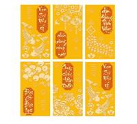 6 buste rosse ispirate alla cultura vietnamita con texture satinata, motivo cavalli lunari, anno lunare, buona fortuna, confezione regalo per festival della diversità culturale