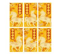 6 buste rosse ispirate alla cultura vietnamita con texture satinata, motivo cavalli lunari, anno lunare, buona fortuna, confezione regalo per festival della diversità culturale